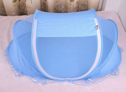 Red de cuna plegable para bebé con almohada (juego de 2 piezas)