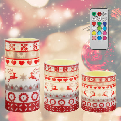 3-Pack Christmas Flameless LED Candles (Remote & Timer)