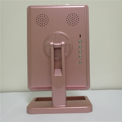 Espejo de maquillaje con pantalla táctil y 20 luces LED, altavoz Bluetooth y luz de aumento de 10 aumentos.