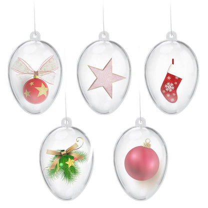 Transparent DIY Christmas Ornament Balls (5 Pieces)