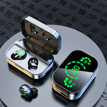 Auriculares inalámbricos Bluetooth YD03 TWS con pantalla grande y pantalla digital inteligente, intrauditivos con luz de respiración.