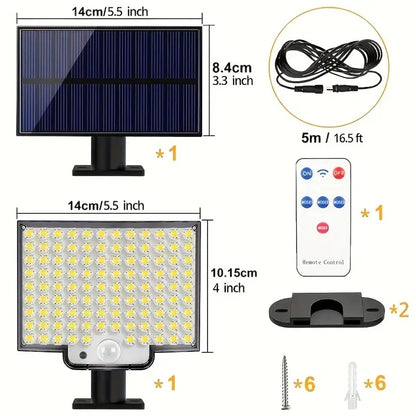 2PCS Solar Lights Outdooor  4 Modes 106LED Solar Security Lights  Waterproof Solar Motion Light null