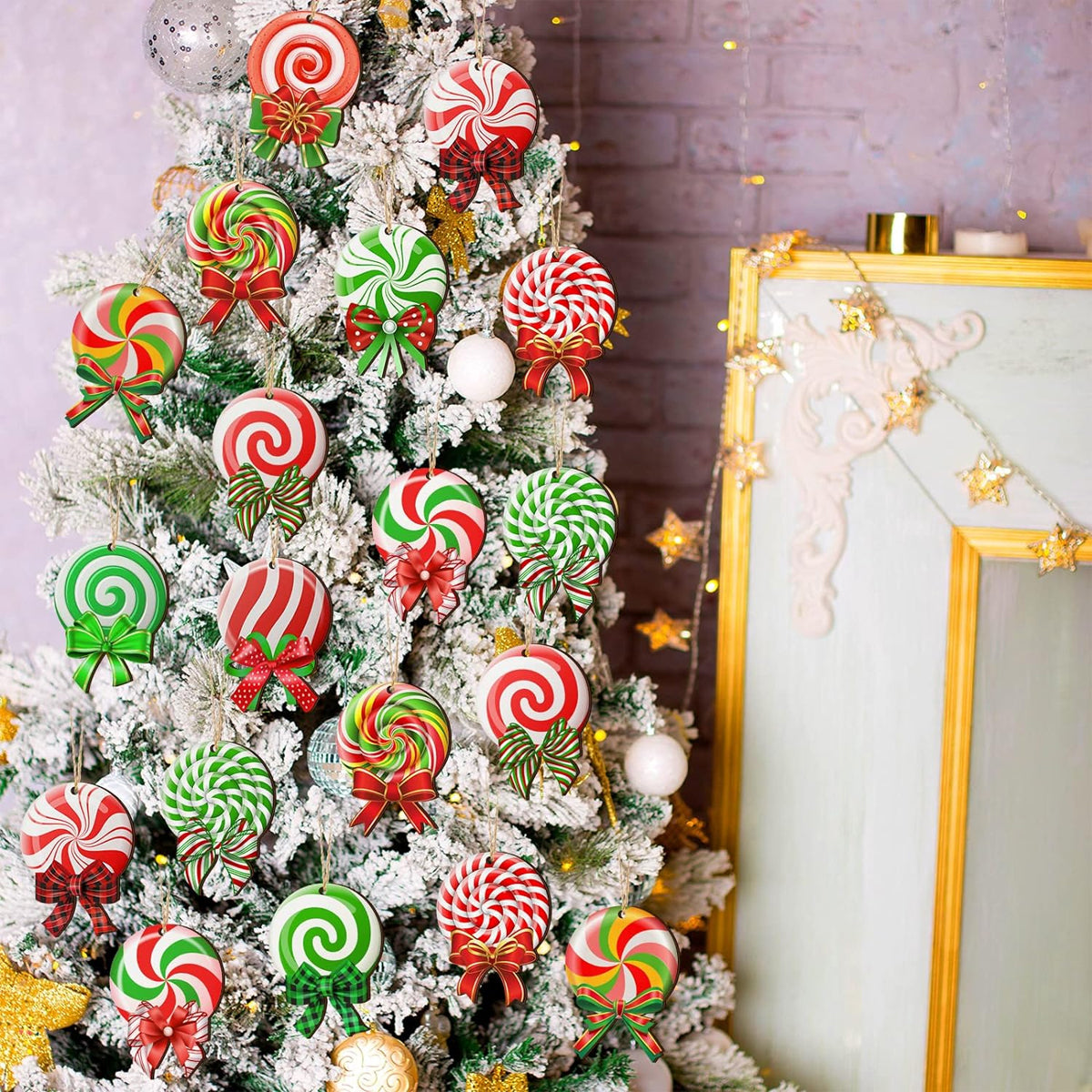 24-Pack Christmas Candy & Lollipop Hanging Ornaments