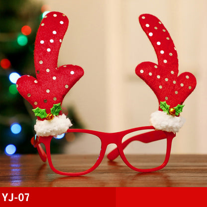 Marco de gafas navideñas, Papá Noel, muñeco de nieve, alce, accesorios de disfraces para niños, decoraciones navideñas para el hogar, decoración navideña