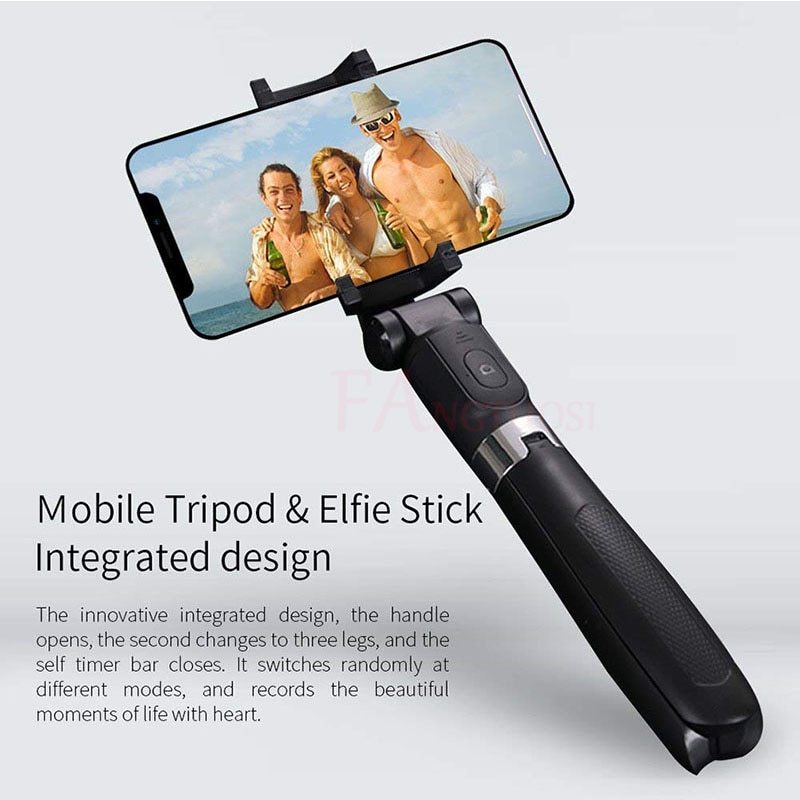 Compatible con Apple, trípode para selfies, soporte triangular universal para móvil con Bluetooth.