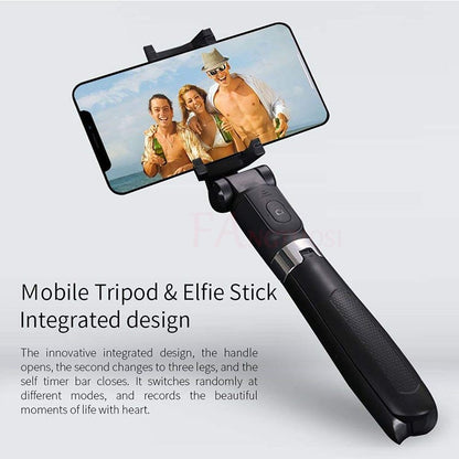 Compatible con Apple, trípode para selfies, soporte triangular universal para móvil con Bluetooth.