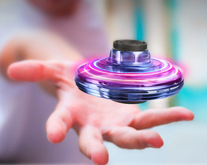 Mini giroscopio de dedo interactivo, juguete de descompresión, dron LED tipo OVNI, helicóptero volador, juguete giratorio para niños