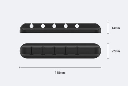 Organizador de cables USB de silicona para escritorio, clips multiusos.