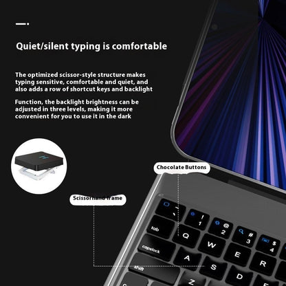 Teclado de control mágico de suspensión para tableta, cubierta protectora de succión magnética integrada para tablet.