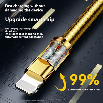 Cable de carga ultrarrápido de 120 W para coche con núcleo de cobre puro