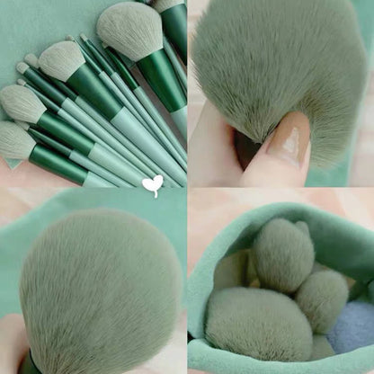 Juego de 13 brochas de maquillaje, corrector, rubor, sombra de ojos, iluminador, base, herramientas de belleza cosméticas.
