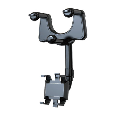 Soporte para teléfono con espejo retrovisor para coche, giratorio y retráctil, multifuncional, 360 grados, apto para todos los teléfonos móviles y coches.