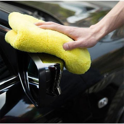 Toalla de lavado de coche de dos colores, de doble cara y de doble uso
