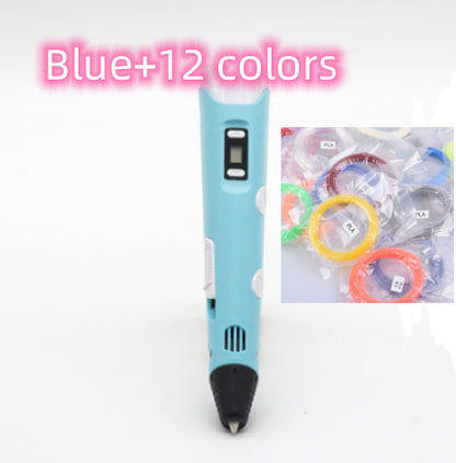 Bolígrafo de impresión 3D, bolígrafo 3D de dos generaciones, grafiti, pincel estereoscópico 3D, rompecabezas para niños, juguetes de pintura