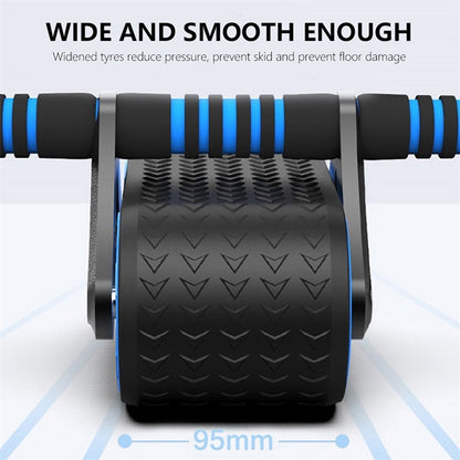 Ejercitador abdominal de doble rueda, con rebote automático, rodillo para abdominales, gimnasio, deportes