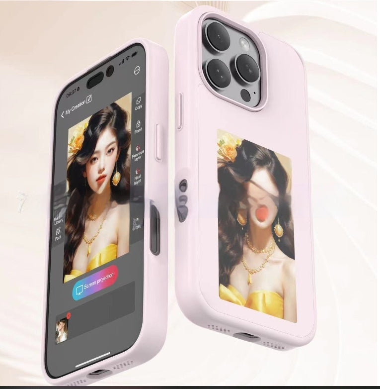 Funda para teléfono con pantalla de tinta electrónica, proyección ilimitada, personalizada, sin batería.
