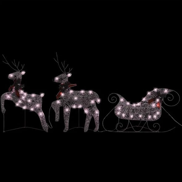 Reindeer & Sleigh Christmas Decoration with 60 LEDs