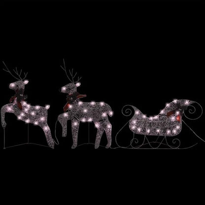 Reindeer & Sleigh Christmas Decoration with 60 LEDs