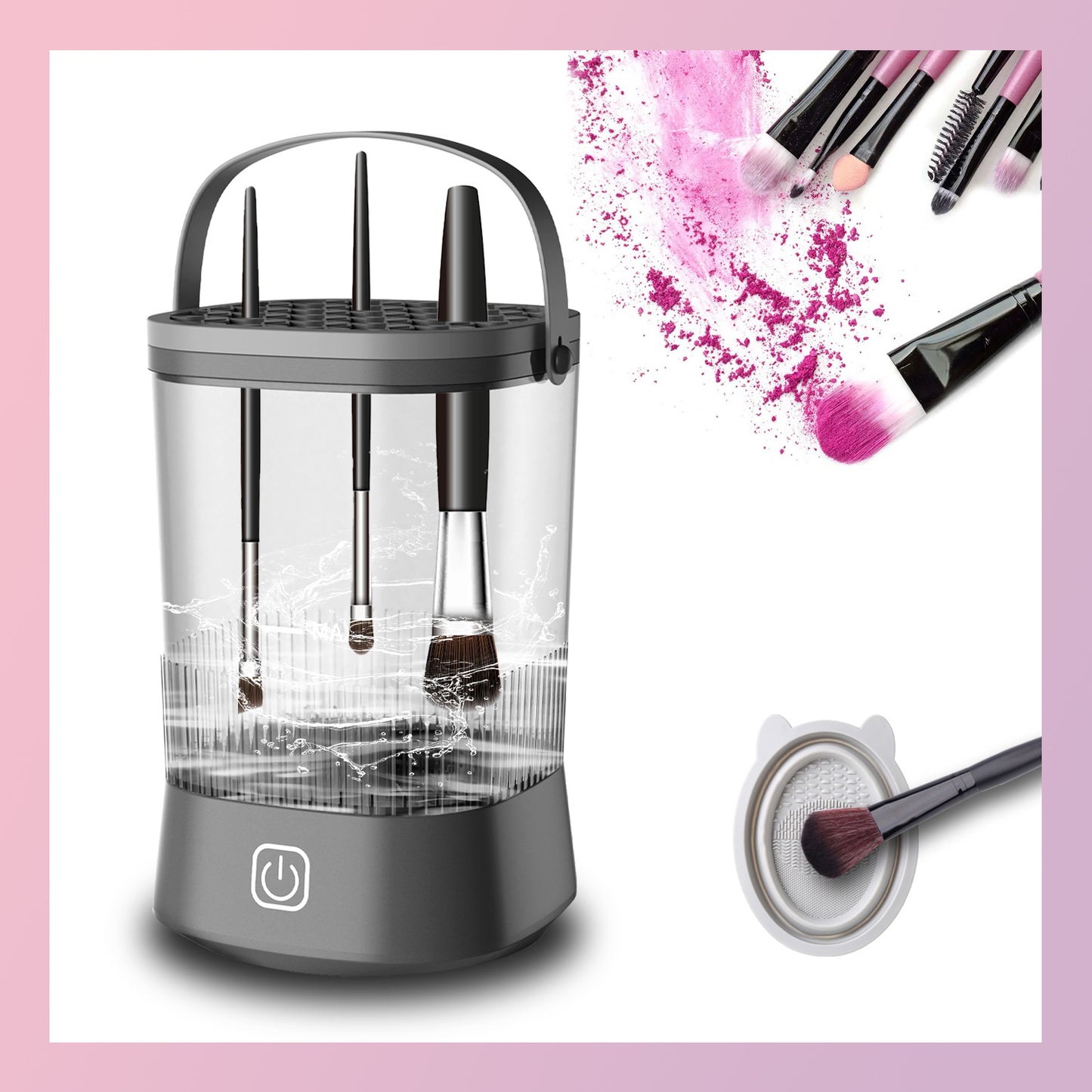 Electric Makeup Brush Cleaner with 9000 RPM Power