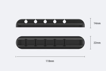 Organizador de cables USB de silicona para escritorio, clips multiusos.