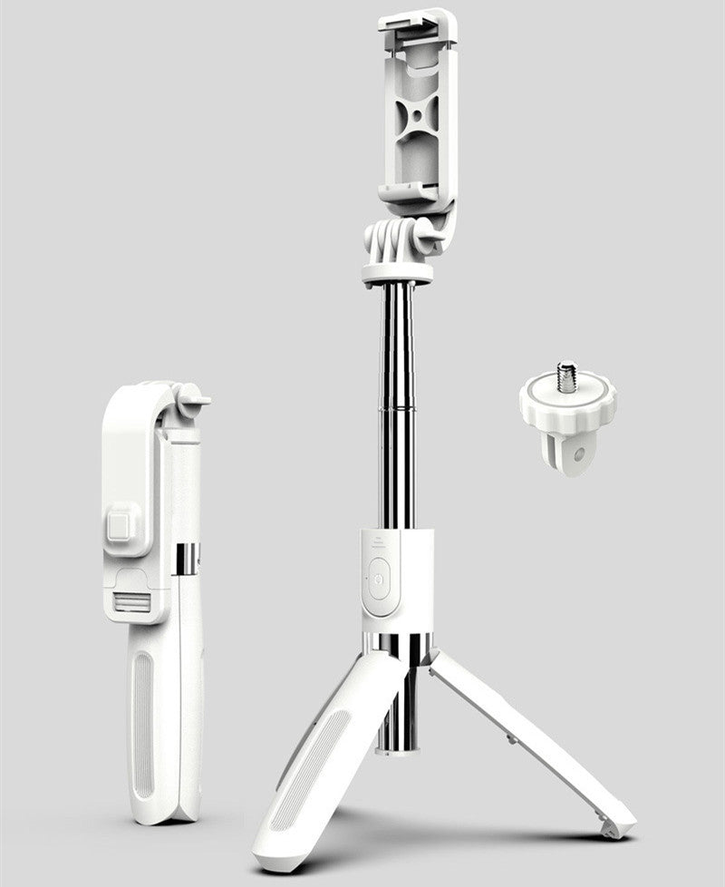 Compatible con Apple, trípode para selfies, soporte triangular universal para móvil con Bluetooth.