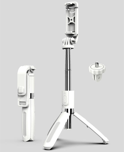 Compatible con Apple, trípode para selfies, soporte triangular universal para móvil con Bluetooth.