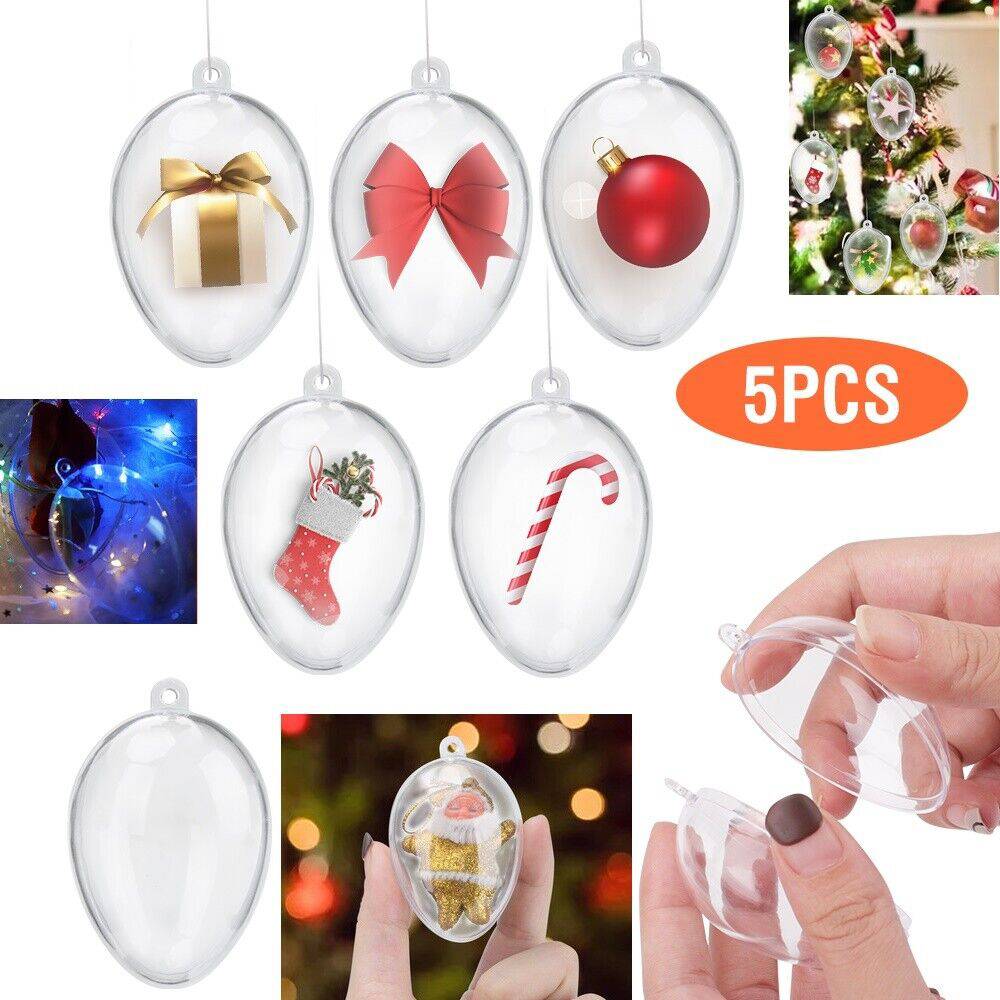 Transparent DIY Christmas Ornament Balls (5 Pieces)