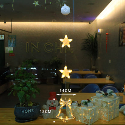 3 luces LED navideñas con forma de estrella para colgar en el árbol de Navidad, adornos para ventanas, decoración para el hogar, Navidad, Año Nuevo