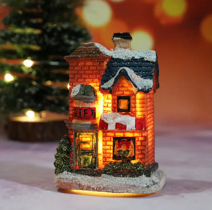 Christmas Resin House LED Light Decoration