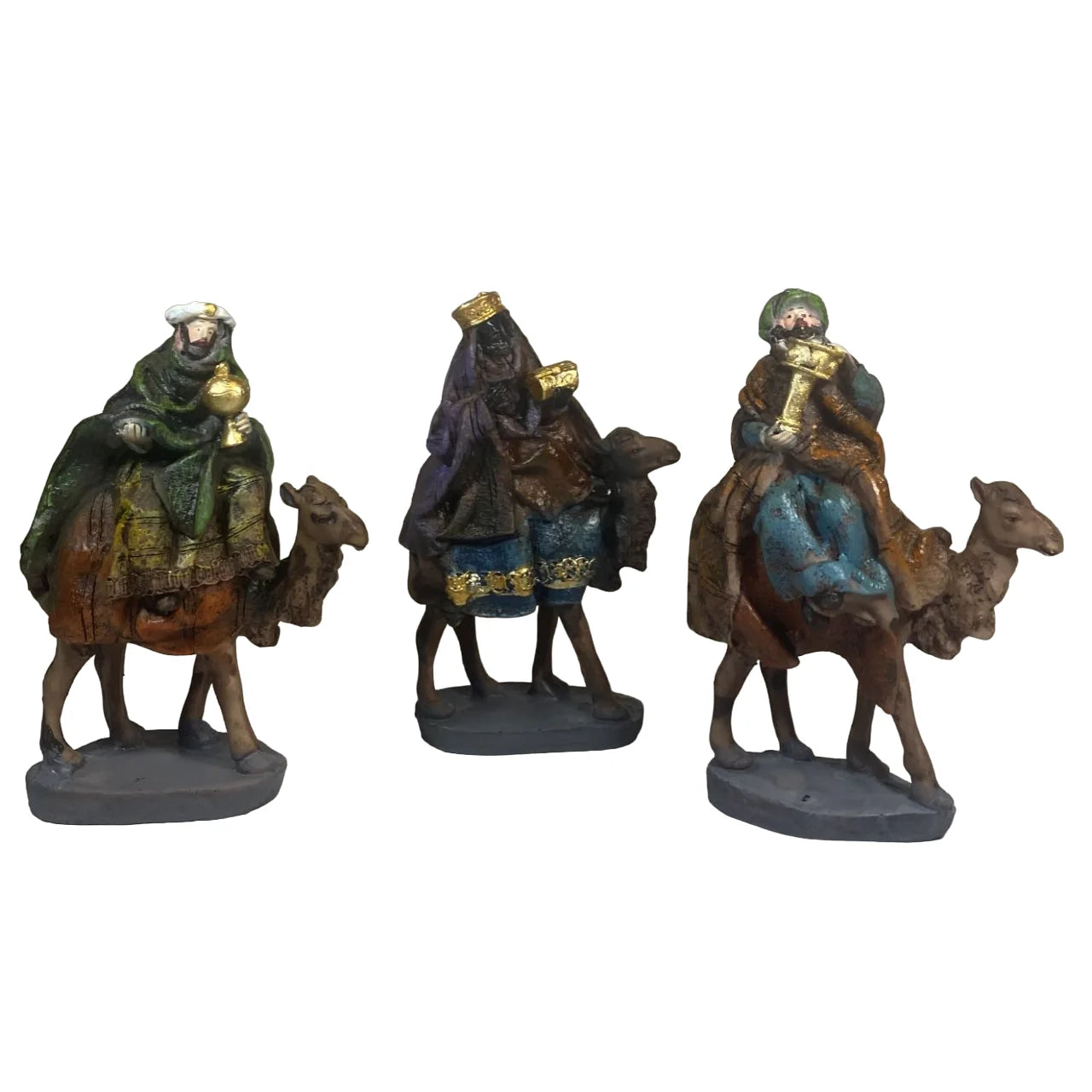 Mercado Maxia - set de figuras de belén 3 reyes magos camello para decoración navideña de reyes magos