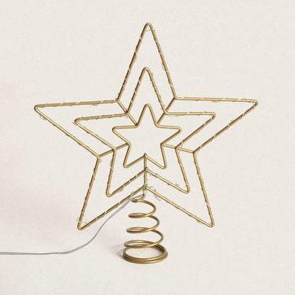 Estrella led Ledkia para árbol de navidad de metal con batería jaione dorado