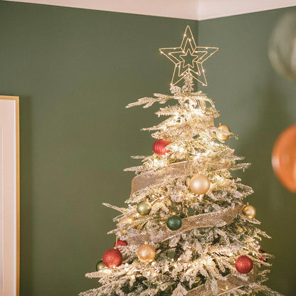 Estrella led Ledkia para árbol de navidad de metal con batería jaione dorado