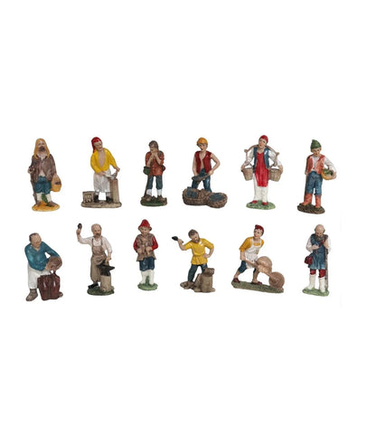 Figuras de belén pastora / artesano hombre 12 piezas para el belén navideño - 10cm decoración en resina, marca gerimport