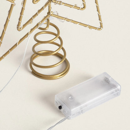 Estrella led Ledkia para árbol de navidad de metal con batería jaione dorado