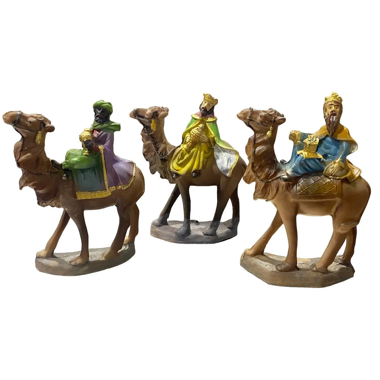 Mercado Maxia - set de figuras de belén 3 reyes magos camello para decoración navideña de reyes magos