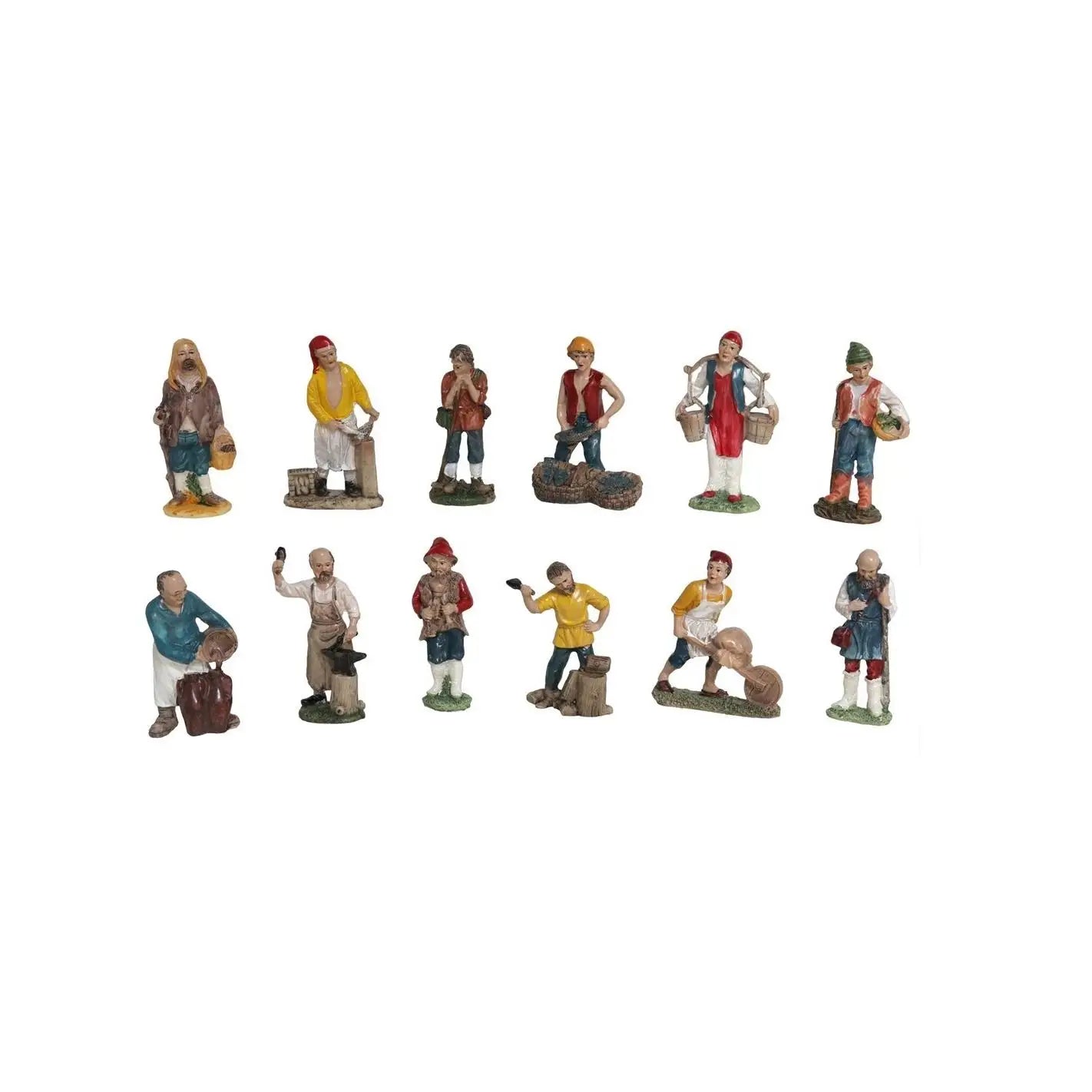 Figuras de belén pastora / artesano hombre 12 piezas para el belén navideño - 10cm decoración en resina, marca gerimport