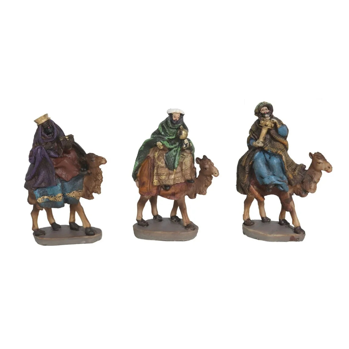 Mercado Maxia - set de figuras de belén 3 reyes magos camello para decoración navideña de reyes magos