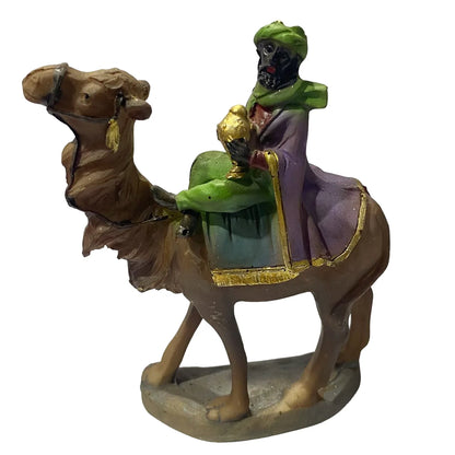 Mercado Maxia - set de figuras de belén 3 reyes magos camello para decoración navideña de reyes magos