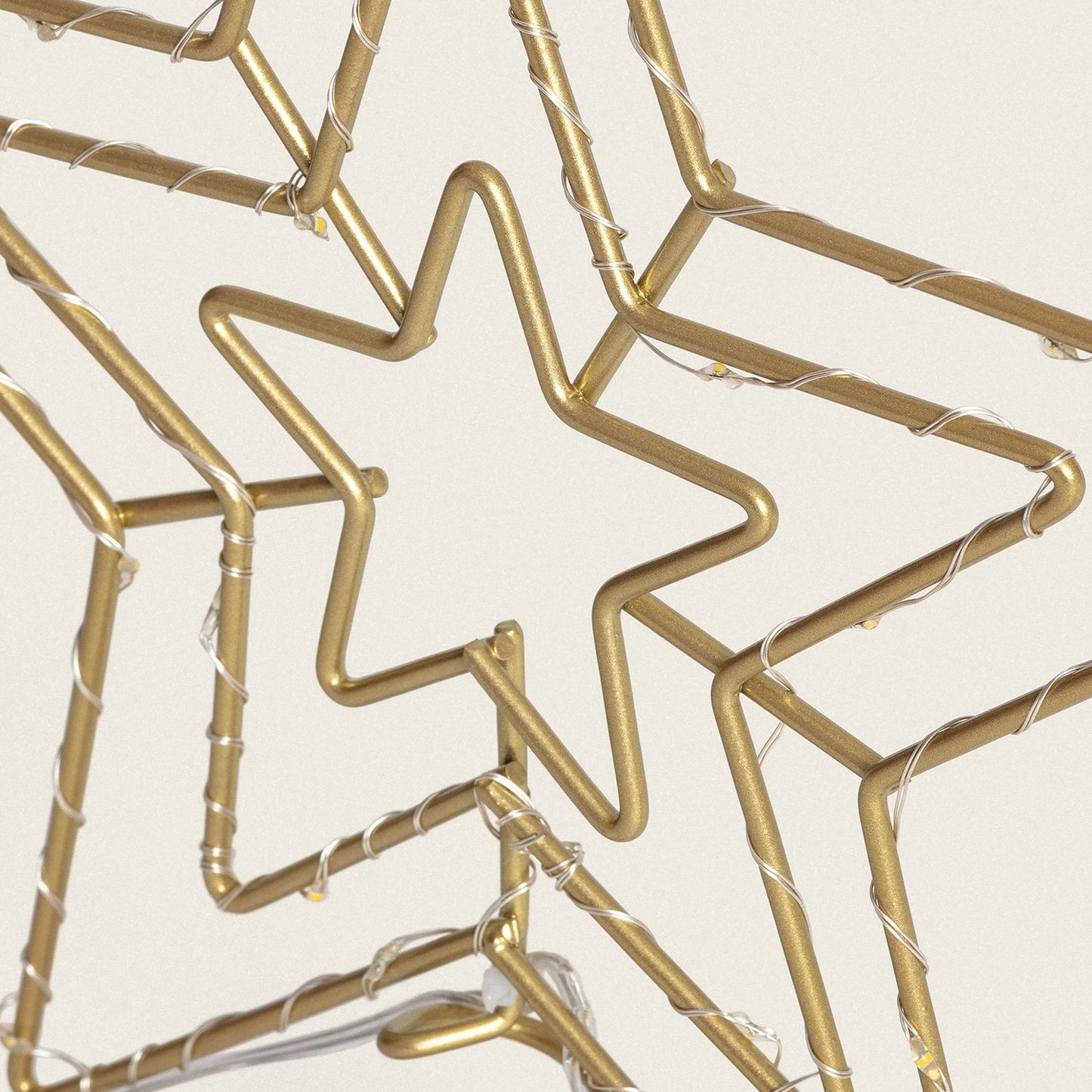 Estrella led Ledkia para árbol de navidad de metal con batería jaione dorado
