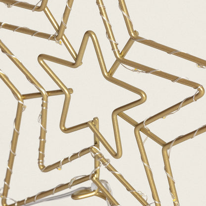 Estrella led Ledkia para árbol de navidad de metal con batería jaione dorado