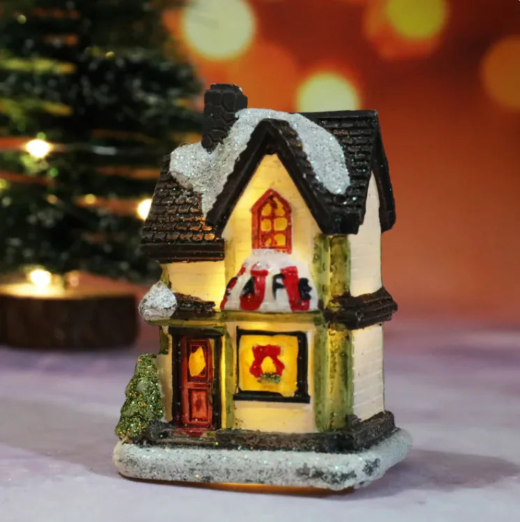 Christmas Resin House LED Light Decoration