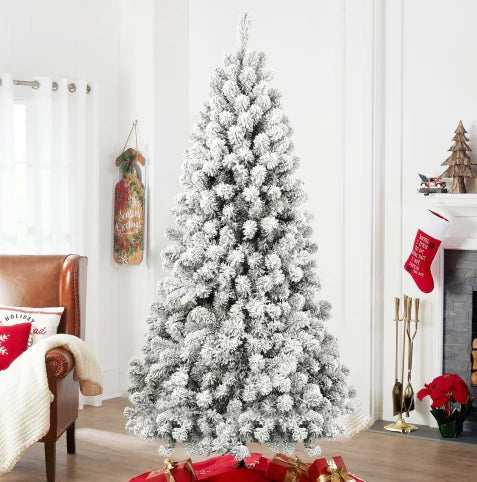 Snow-Flocked 6ft Pre-Lit Christmas Tree (300 Lights)