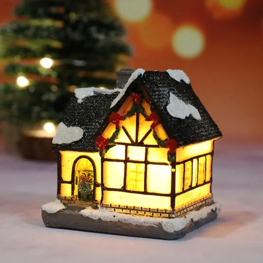 Christmas Resin House LED Light Decoration