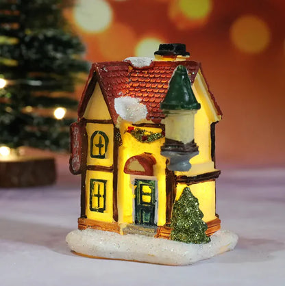 Christmas Resin House LED Light Decoration
