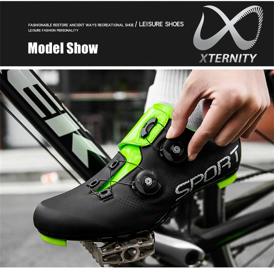 Zapatillas de ciclismo ultraligeras con autobloqueo para hombre, calzado deportivo unisex con calas SPD, para carreras y ciclismo de montaña
