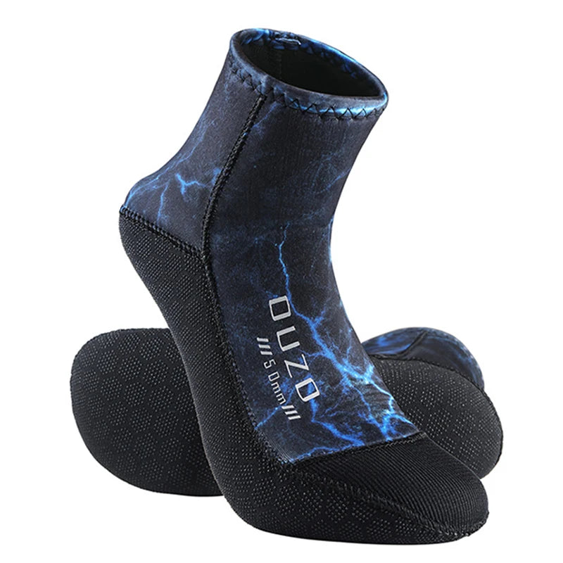 Calcetines de buceo de neopreno de 5 mm, para verano, para deportes de buceo, para surf, playa, antideslizantes, aletas de natación, resistentes a la arena y a los baños de hielo.