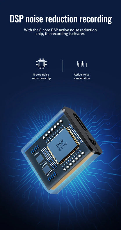 Mini grabadora de voz portátil inteligente, grabación de audio activada por voz, grabadora de sonido HD con reducción de ruido, reproductor MP3 con imán OTG