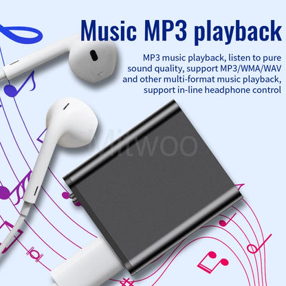 Mini grabadora de voz portátil inteligente, grabación de audio activada por voz, grabadora de sonido HD con reducción de ruido, reproductor MP3 con imán OTG