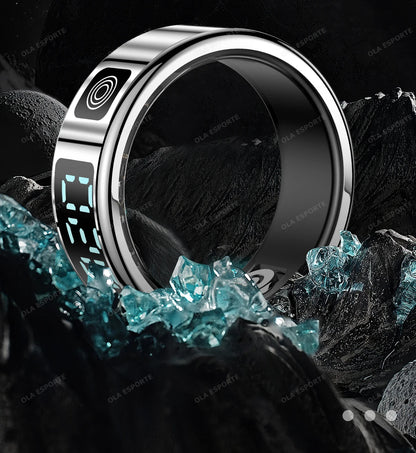 Anillo inteligente R12 2025 con pantalla táctil, carga inalámbrica, control de salud, resistente al agua hasta 5 ATM, para hombres y mujeres.