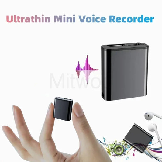 Mini grabadora de voz portátil inteligente, grabación de audio activada por voz, grabadora de sonido HD con reducción de ruido, reproductor MP3 con imán OTG